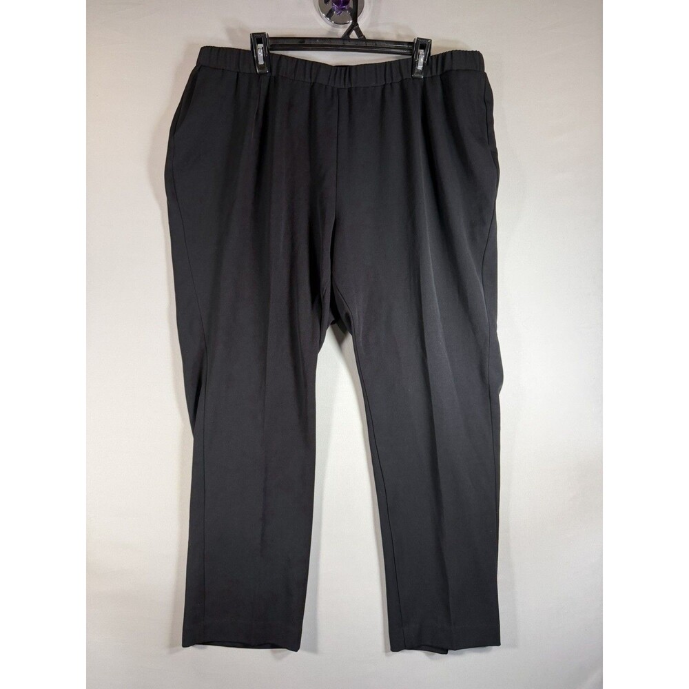 ALLISON DALEY Women Pull-On Stretch Dress Pant Elastic Waist Pockets Black Sz 22